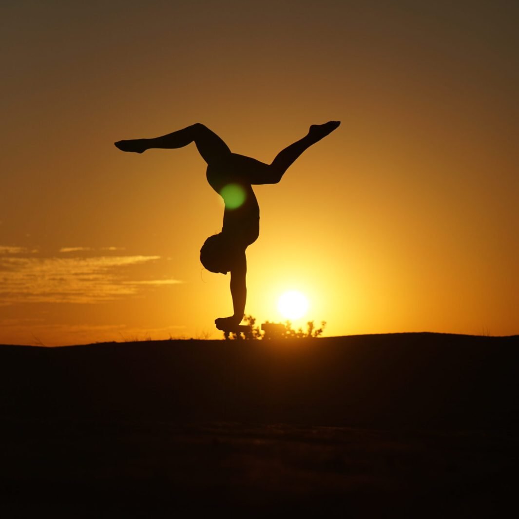 Acrobat performance sunset Ibiza private event
